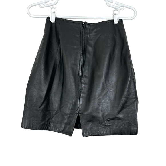 Vericci Leather Mini Skirt Y2K Black XS - Picture 2 of 7